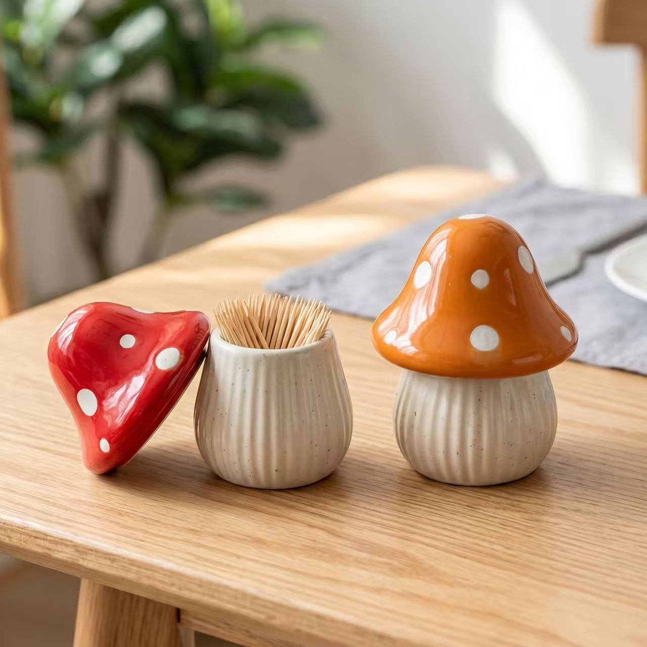 Cartoon Mushroom Ceramic Stora - Kitchen Gadgets Organizer ulasan dan harga