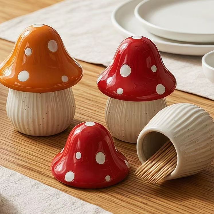 Cartoon Mushroom Ceramic Stora - Kitchen Gadgets Organizer ulasan dan harga