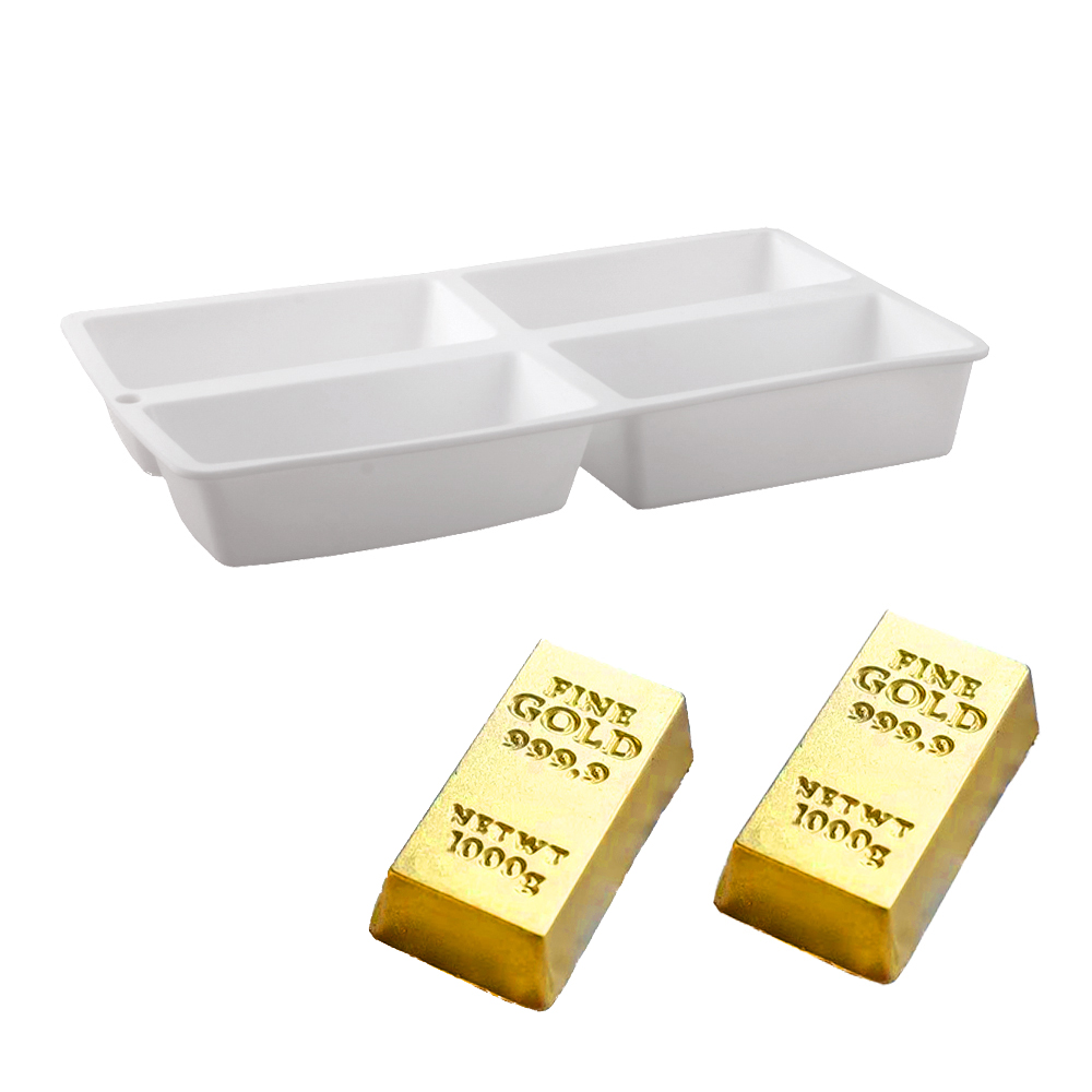 4-Cells Gold Bar Shaped Mousse - Kitchen Gadgets Gold ulasan dan harga