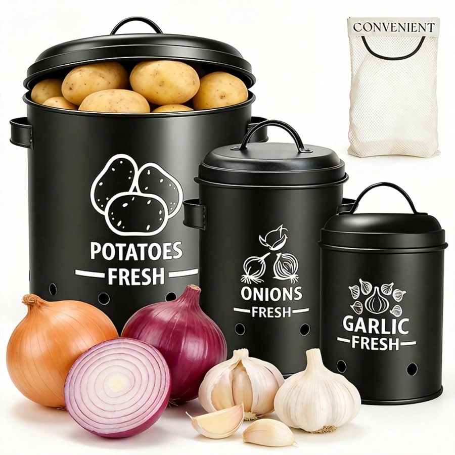 Potato Onion Garlic Storage Bi - Kitchen Gadgets Organizer ulasan dan harga