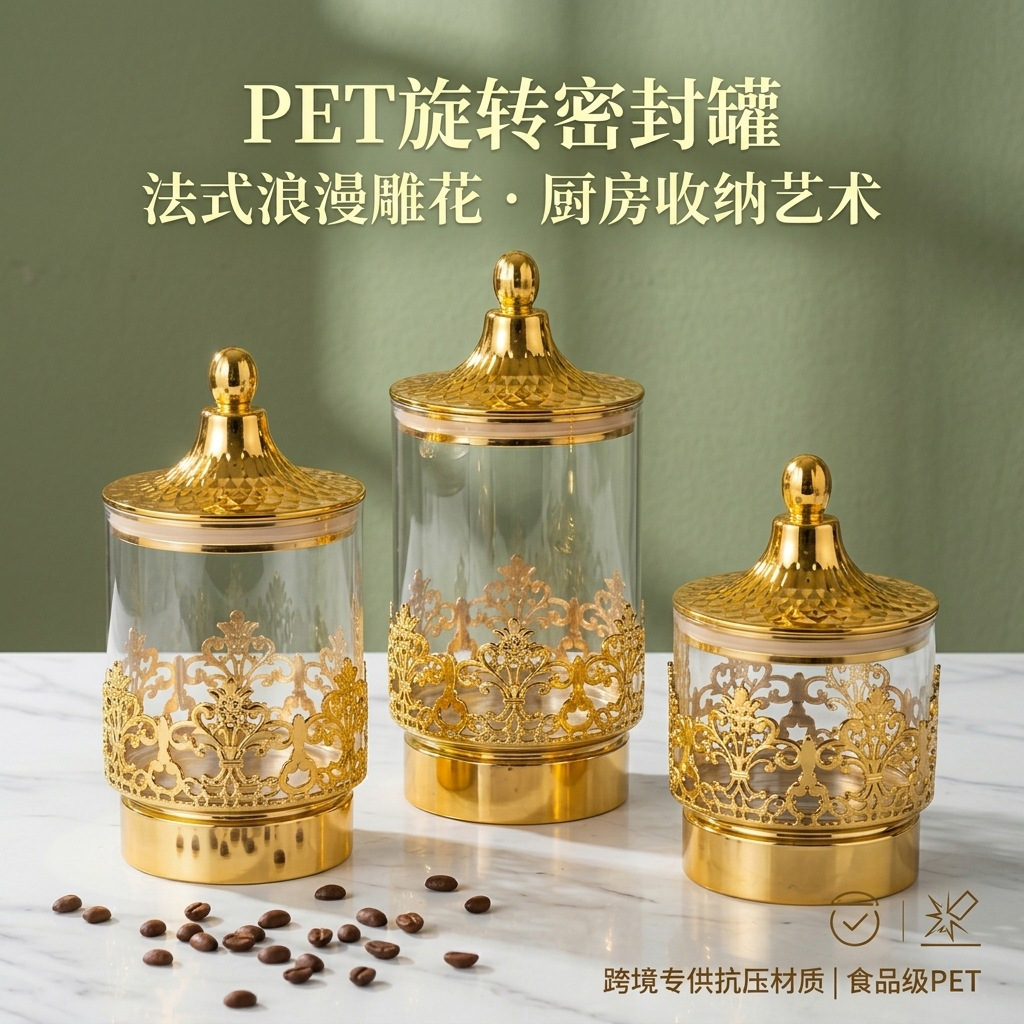 European Transparent Gold-plat - Kitchen Gadgets Organizer ulasan dan harga
