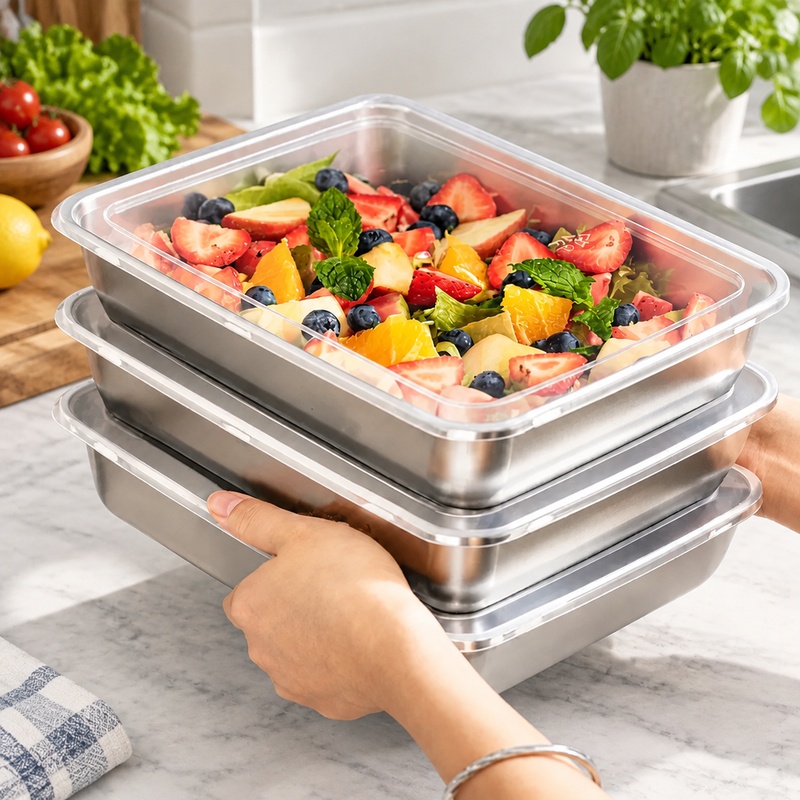 3-Piece Stainless Steel Food S - Kitchen Gadgets Organizer ulasan dan harga